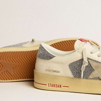 Golden Goose Men's Stardan Sneakers In Suede With Sand Star And Swarovski Crystal Inserts GMF00128.F005164.10449