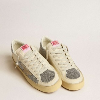 Golden Goose Men's Stardan Sneakers In Suede With Sand Star And Swarovski Crystal Inserts GMF00128.F005164.10449