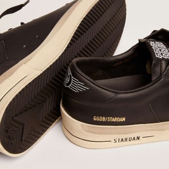 Golden Goose Men's Stardan Sneakers In Total Black Leather GMF00128.F000860.90100