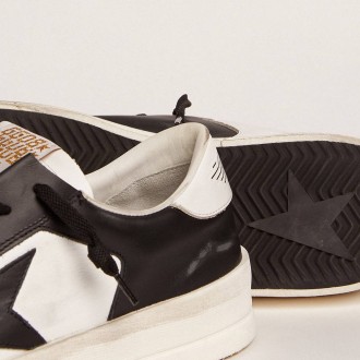 Golden Goose Men's Stardan Sneakers In White And Black Leather GMF00128.F002186.10283