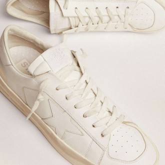 Golden Goose Men's Stardan Sneakers In White Leather GMF00128.F000566.10100