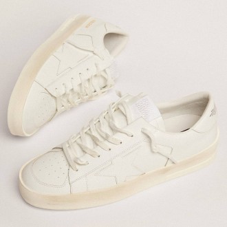 Golden Goose Men's Stardan Sneakers In White Leather GMF00128.F000566.10100