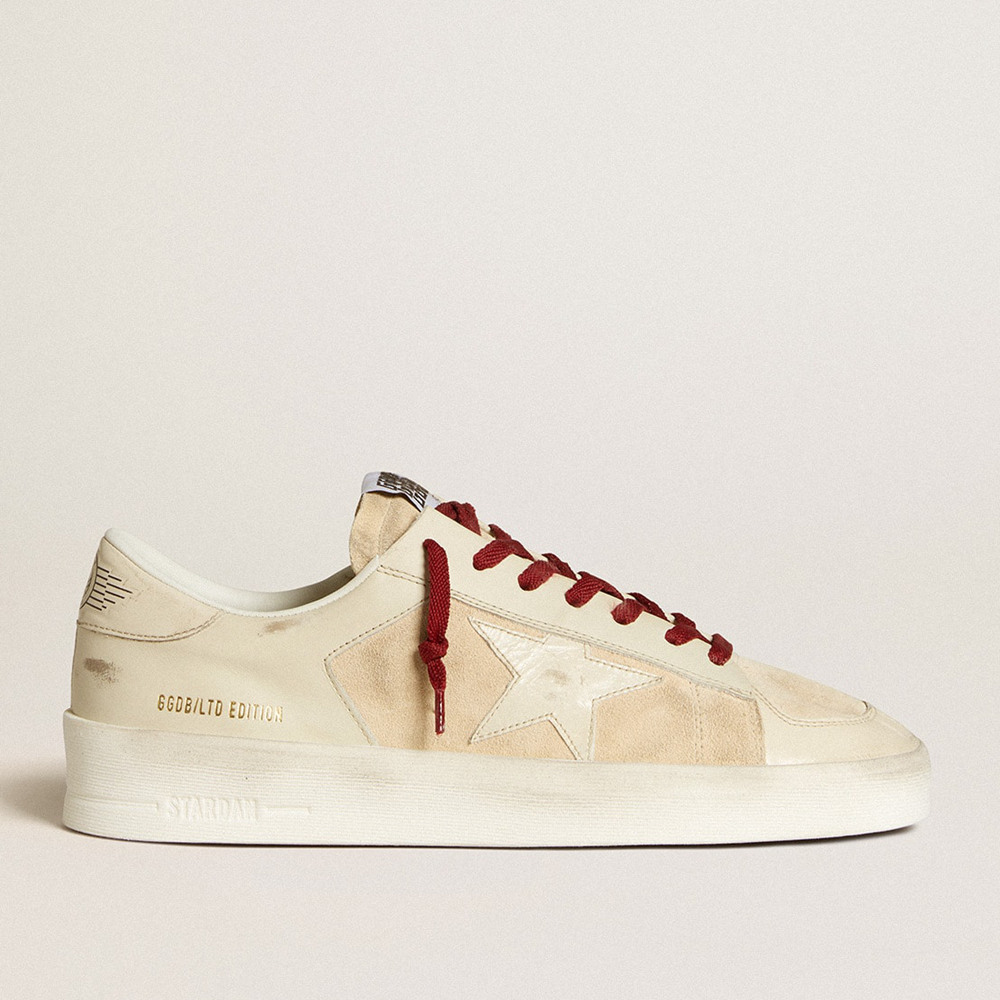 Golden Goose Men's Stardan Sneakers LTD In Suede With Patent White Leather Star And Heel Tab GMF00128.F006616.82833