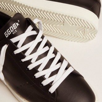 Golden Goose Men's Starter Sneakers In Leather With Star Printed On The Heel Tab GMF00127.F000331.90100