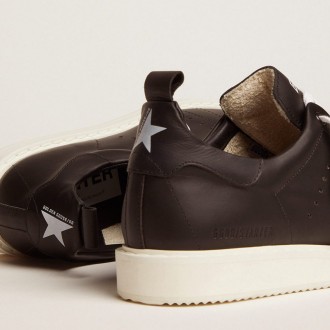 Golden Goose Men's Starter Sneakers In Leather With Star Printed On The Heel Tab GMF00127.F000331.90100