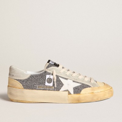 Golden Goose Men's Super-Star Sneakers LAB With White Star And Swarovski Glitter Upper GMF00510.F004366.70271