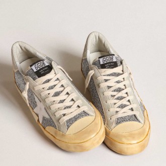 Golden Goose Men's Super-Star Sneakers LAB With White Star And Swarovski Glitter Upper GMF00510.F004366.70271