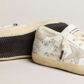 Golden Goose Men's Super-Star Sneakers LTD CNY In White Leather With Lettering On The Upper GMF00101.F005796.11839