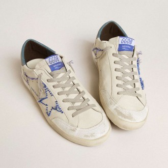 Golden Goose Men's Super-Star Sneakers LTD In Nappa With Embroidered Star And Leather Heel Tab GMF00849.F006713.10492