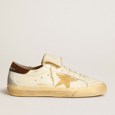 Golden Goose Men's Super-Star Sneakers LTD In Nappa With Suede Star And Brown Heel Tab GMF00726.F005831.11852