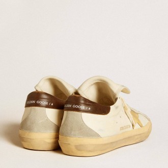 Golden Goose Men's Super-Star Sneakers LTD In Nappa With Suede Star And Brown Heel Tab GMF00726.F005831.11852