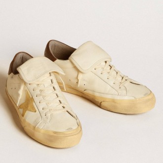 Golden Goose Men's Super-Star Sneakers LTD In Nappa With Suede Star And Brown Heel Tab GMF00726.F005831.11852