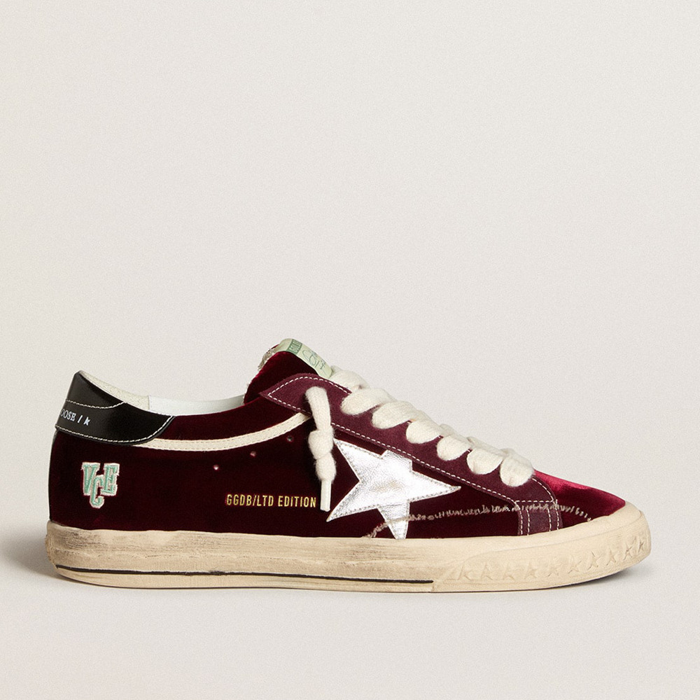 Golden Goose Men's Super-Star Sneakers LTD In Velvet With Metallic Leather Star And Heel Tab GMF00758.F006534.40511