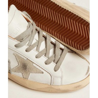 Golden Goose Men's Super-Star Sneakers Sneakers With Suede Star And Brown Heel Tab GMF00102.F002182.10803