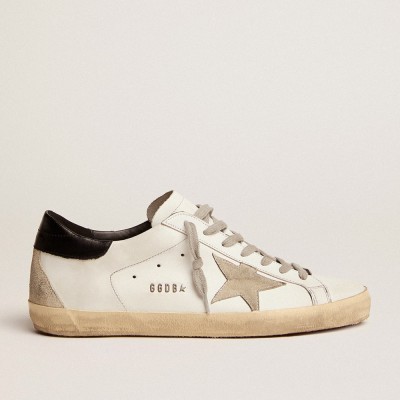 Golden Goose Men's Super-Star Sneakers With Black Heel Tab And Metal Stud Lettering GMF00102.F000318.10220