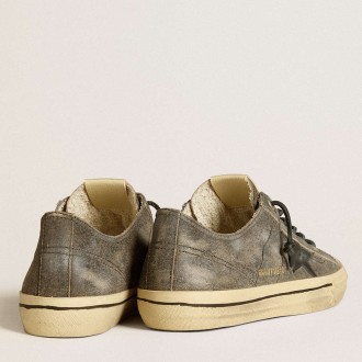 Golden Goose Men's V-Star Sneakers In Black Suede With Black Leather Star GMF00129.F006615.90100