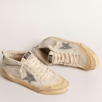 Golden Goose Mid Star Sneakers LTD With Glitter Star And Metallic Leather Flash GWF00122.F004530.82285