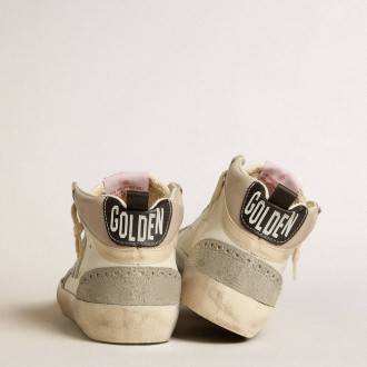 Golden Goose Mid Star Sneakers LTD With Light Gray Leather Star And Gray Suede Inserts GWF00122.F005149.11655