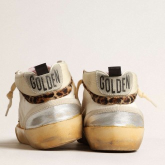 Golden Goose Mid Star Sneakers LTD With Silver Metallic Leather Inserts And Pink Star GWF00460.F004004.81998