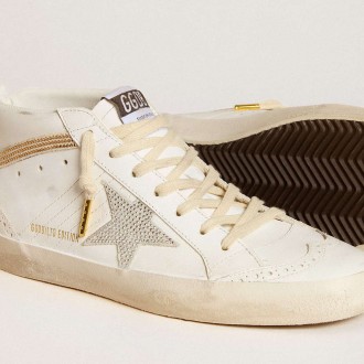 Golden Goose Mid Star Sneakers LTD With Star And Heel Tab In Suede With Swarovski Crystals GWF00122.F006508.11748