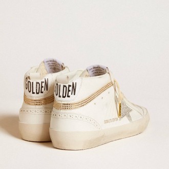 Golden Goose Mid Star Sneakers LTD With Star And Heel Tab In Suede With Swarovski Crystals GWF00122.F006508.11748