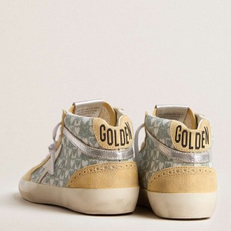 Golden Goose Mid Star Sneakers With Heart Print In Swarovski Crystals And Silver Flash GWF00122.F005285.82565