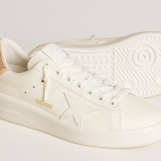 Golden Goose Purestar Sneakers With Leather Star And Suede Heel Tab With Swarovski Crystals GWF00197.F006512.12108