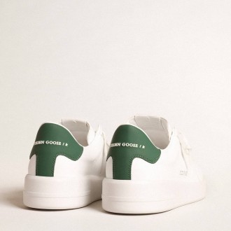 Golden Goose Purestar Sneakers With White Bio-based Star And Mat Green Leather Heel Tab GMF00197.F004753.10502