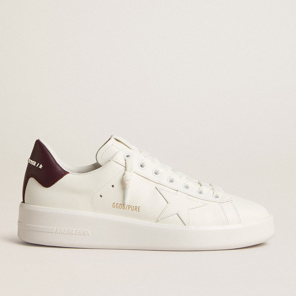 Golden Goose Purestar Sneakers With White Leather Star And Plum Leather Heel Tab GWF00197.F006325.11970