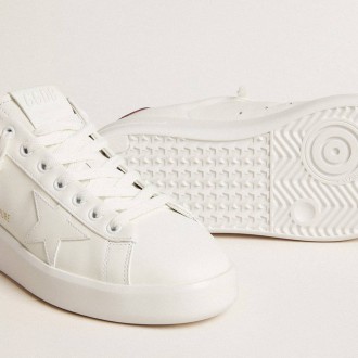 Golden Goose Purestar Sneakers With White Leather Star And Plum Leather Heel Tab GWF00197.F006325.11970