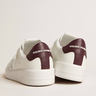 Golden Goose Purestar Sneakers With White Leather Star And Plum Leather Heel Tab GWF00197.F006325.11970