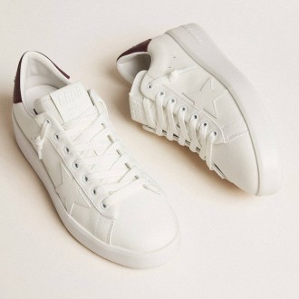 Golden Goose Purestar Sneakers With White Leather Star And Plum Leather Heel Tab GWF00197.F006325.11970