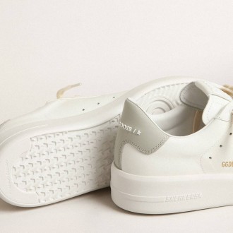 Golden Goose Purestar Sneakers With White Star And Gray Leather Heel Tab GWF00197.F004056.10973