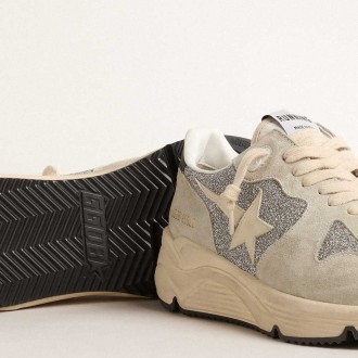 Golden Goose Running Sole Shoes Embellished With Swarovski Crystals And Ivory Star GWF00126.F004599.70281