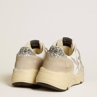 Golden Goose Running Sole Shoes LTD In Mesh With Leather Star And Glitter Heel Tab GWF00126.F006633.82836