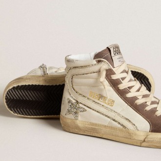 Golden Goose Slide Sneakers In Nappa With Glitter Star And Patent Leather Flash GWF00115.F006528.82818