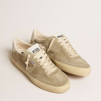 Golden Goose Soul Star Sneakers In Dove-gray Suede With White Leather Heel Tab And Tongue GMF00464.F005047.60460