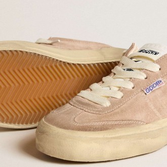 Golden Goose Soul Star Sneakers In Pink Suede With Milk-white Leather Heel Tab GWF00464.F005085.25698