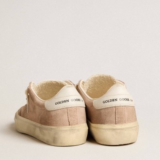 Golden Goose Soul Star Sneakers In Pink Suede With Milk-white Leather Heel Tab GWF00464.F005085.25698