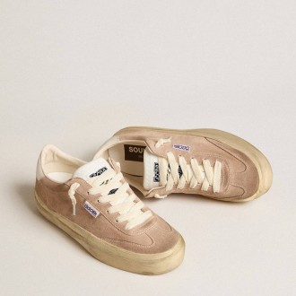 Golden Goose Soul Star Sneakers In Pink Suede With Milk-white Leather Heel Tab GWF00464.F005085.25698