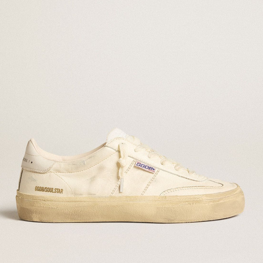 Golden Goose Soul Star Sneakers In White Nappa Leather With White Leather Star GMF00464.F005049.11629