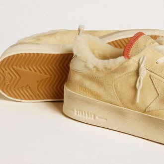 Golden Goose Stardan Sneakers In Beige Suede With Leather Heel Tab And Shearling Lining GMF00667.F006673.81877