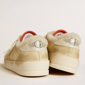 Golden Goose Stardan Sneakers In Beige Suede With Leather Heel Tab And Shearling Lining GMF00667.F006673.81877