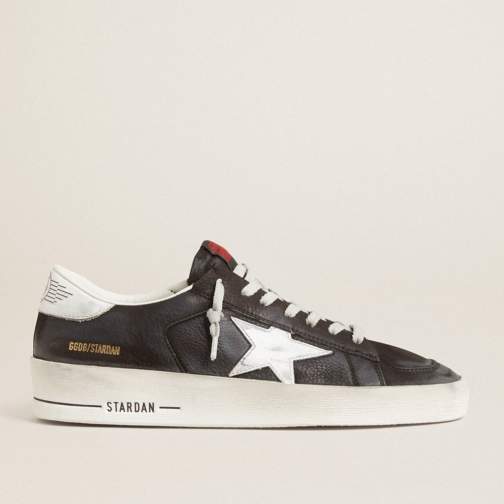 Golden Goose Stardan Sneakers In Black Nubuck And Mesh With Gray Leather Star And Heel Tab GMF00333.F005233.10283