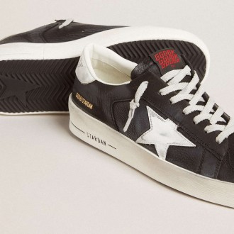 Golden Goose Stardan Sneakers In Black Nubuck And Mesh With Gray Leather Star And Heel Tab GMF00333.F005233.10283