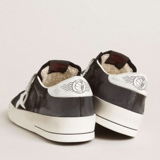 Golden Goose Stardan Sneakers In Black Nubuck And Mesh With Gray Leather Star And Heel Tab GMF00333.F005233.10283