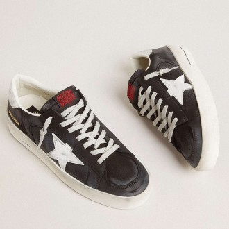 Golden Goose Stardan Sneakers In Black Nubuck And Mesh With Gray Leather Star And Heel Tab GMF00333.F005233.10283