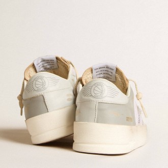 Golden Goose Stardan Sneakers In Gray Nappa Leather And White Mesh With Gray Leather Star GWF00370.F005978.10973