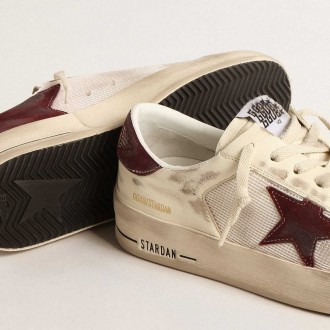 Golden Goose Stardan Sneakers In Nappa And Mesh With Wine-red Suede Star And Heel Tab GMF00480.F004569.11195