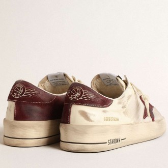 Golden Goose Stardan Sneakers In Nappa And Mesh With Wine-red Suede Star And Heel Tab GMF00480.F004569.11195